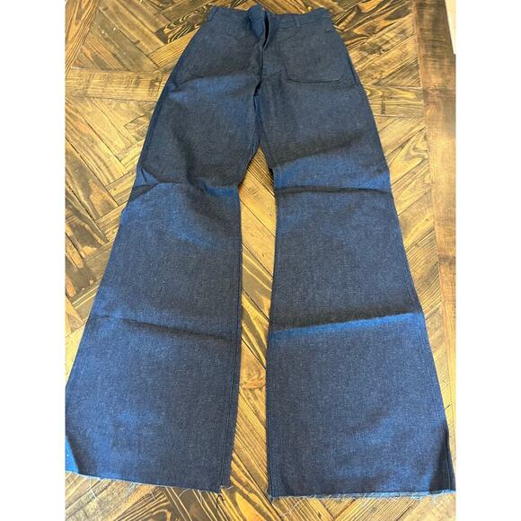 USN Navy Blue Utility Type Trousers Flame Retardant Flare Bottom Men 28R Current - Picture 1 of 10